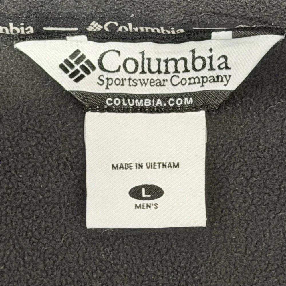 Columbia Kansas Jayhawks KU Mens L Black Windbreaker Jacket Fleece Lined Zip Ful - Picture 5 of 10